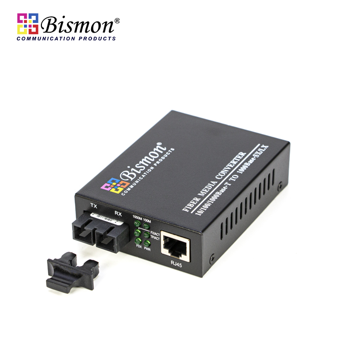Media Convertor 10/100/1000 BaseTX to 1000 Base FX,SC Multi-Mode, 500M.